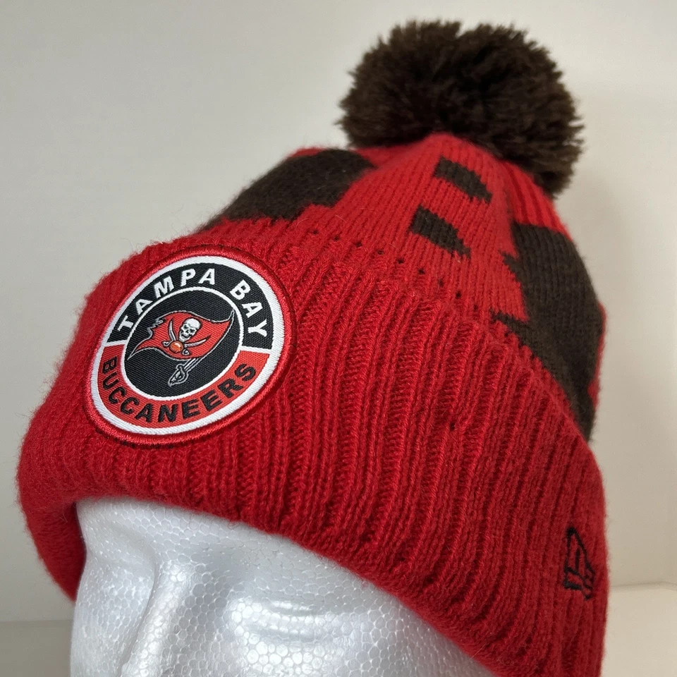 Tampa Bay Buccaneers Invierno Gorro Nueva Era Rojo Pom NFL Gorra Tejida Talla Única Foto 2 de 4