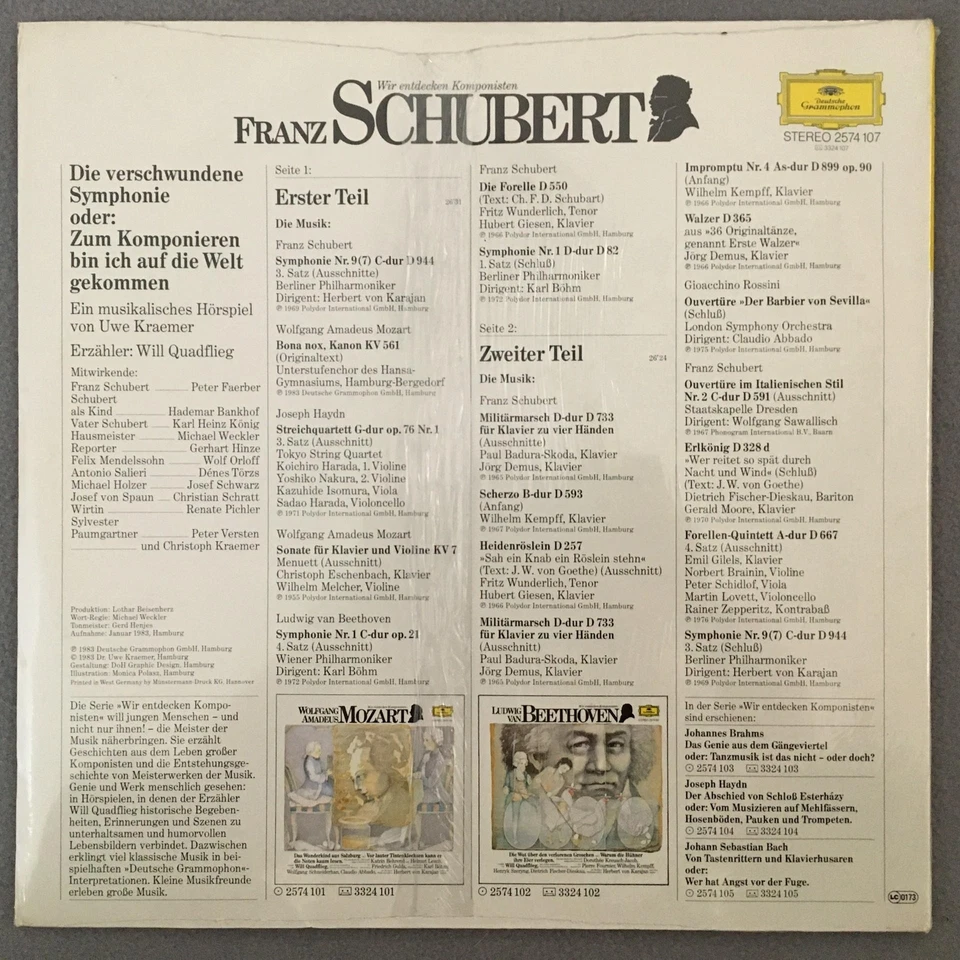 Стереосистема A044 Schubert The Missing Symphony Gilels Bohm VPO DGG 2574 107 ЗАПЕЧАТАННАЯ - Изображение 2 из 2