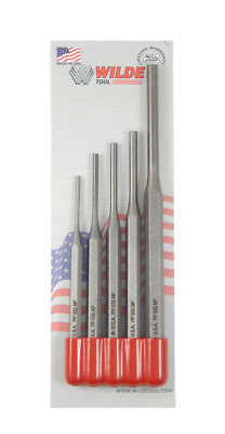 Wilde Tool 5pc Pin Punch Set MADE IN USA 3/32   1/4  Inch Professional Quality