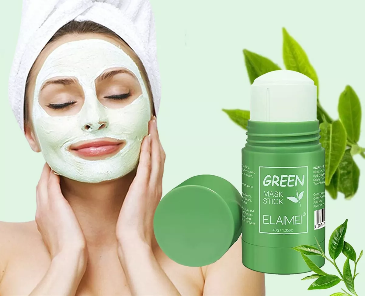 Green Tea Mask Stick Facial Cleansing Oil Acne Blackhead Control Deep Clean  Pore