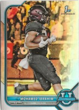 2022 Bowman Chrome University Mohamed Ibrahim Refractor SP RC Detroit Lions
