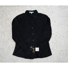 New! Fitted Black Corduroy Light Jacket Women Size 8