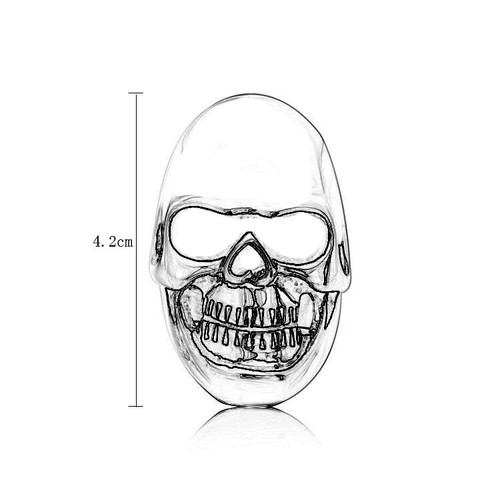 Gothic Big Smile Totenkopf Kopf Ring Edelstahl Herren riesiger Totenkopf Biker Ring - Bild 5 von 6