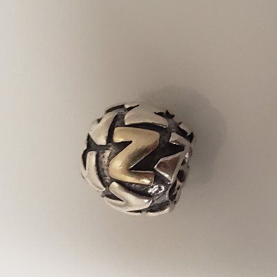 Pandora Sterling Silber 14k Bicolor Buchstabe Z Bead Charm 790298Z