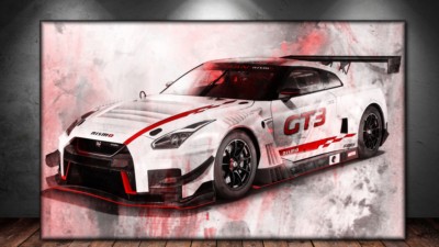 LEINWAND BILD ER XXL POP ART NISSAN GTR SKYLINE ABSTRAKT WAND POSTER 150x90