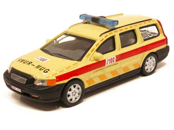 Volvo V70 Krankenwagen Notarzt Rettungsteam 2000 Cararama 1:43 Kombi Belgien-image