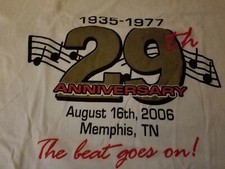 ELVIS PRESLEY 29TH. ANNIVERSARY TEE SHIRT (MED) , WHITE.FROM 2006 ELVIS WEEK 