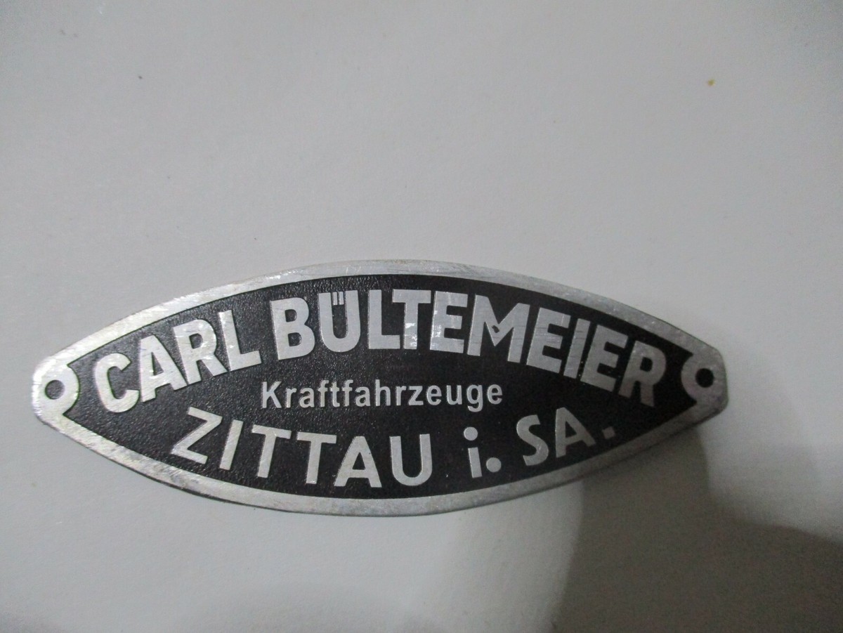 Type Plate Dealer Plate Classic Car Carl Bültemeier Zittau S64 | eBay