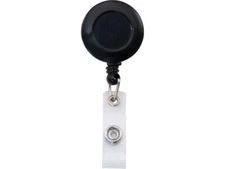 Advantus Snap Clip Retractable ID Reel - 12 / Pack - Black