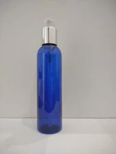 8 oz Cosmo Blue Round Bottles with Silver Lotion Pumps