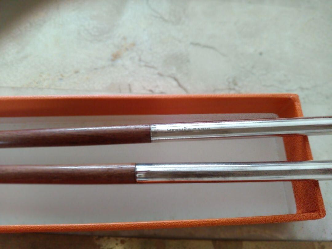 Hermes Chopsticks Boxed Seria Mark Novelty Wood Metal Hermes Chopsticks Boxed Seria Mark Novelty Wood Metal