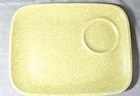Vintage McCoy Yellow Speckled Serving Tray/Plate 1963 Indention for Mug Rare