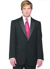 Sizes 34-64 Regular. 6-Piece Complete Tuxedo Package with Fuchsia Vest  Tie
