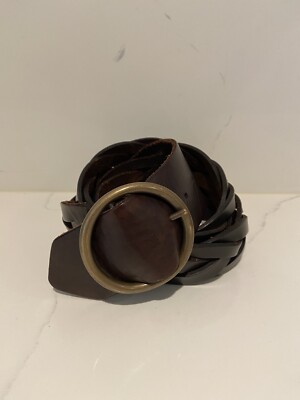 Theory Dark Brown Braided Leather Belt- Size L | eBay display picture 3