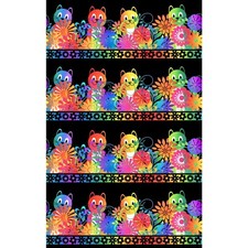 Feline Drive Fabric PAWSITIVITY Cat Border Stripe Black Fat Quarter 18"x22" FQ