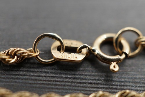 10K Yellow Gold Hollow Light Weight 2MM - 8 MM Rope Bracelet. - Picture 6 of 19