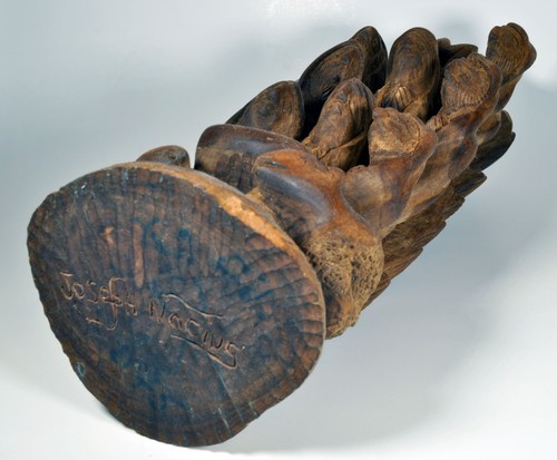 Natividad Joseph Nacius Madera 14 1/4" Famoso Artista Haitiano Nacido 1939 - Imagen 9 de 10