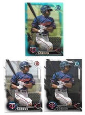 Nick Gordon RC Lot x3 2016 Bowman Draft Sky Blue Refractor + Chrome + Base Twins
