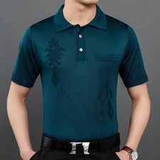 Men's Summer Versatile Sports Polo Shirt Printed Sleeve Polo Shirt