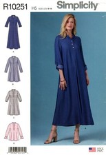 Simplicity R10251 Caftan-Style Dress w Stand Collar or Tunic Sz 6-14 UC S8983