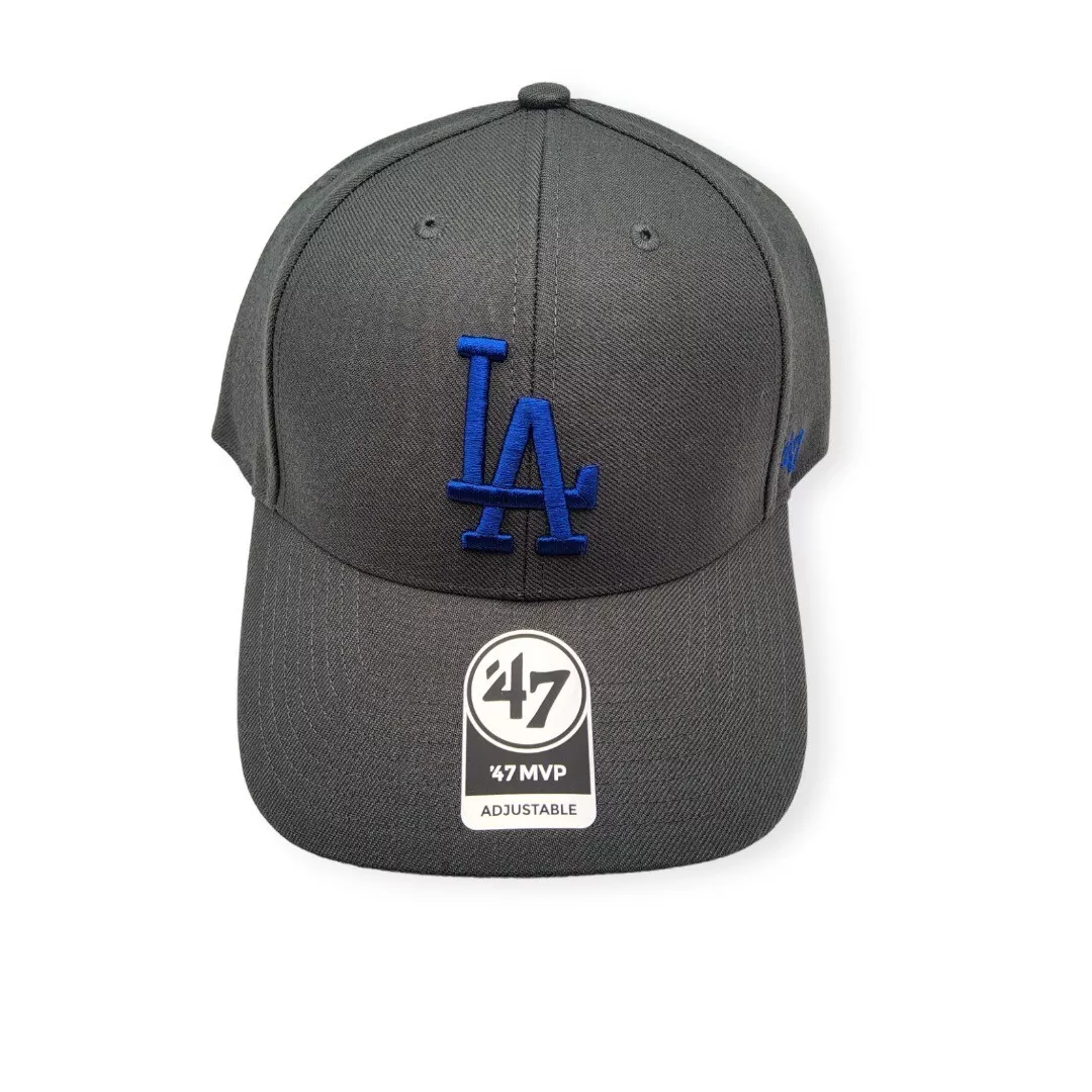 47 Los Angeles Dodgers MVP Charcoal Blue Logo Adjustable Strap Hat