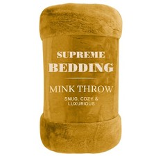 Large Luxury Faux Fur Throw Sofa Bed Mink Soft Warm Fleece Blanket Double & King