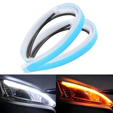 Dynamic Turn Signal Led Flexible Headlight Strip Daytime Running Lights 45cm 2x