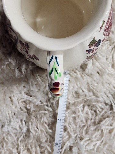 Jarra jarra crema leche Inglaterra cesta de frutas Ironstone patente de albañil vintage - Imagen 11 de 13