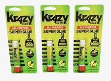 KRAZY GLUE All Purpose Super Glue Instant  Fast Drying (3 Pack)