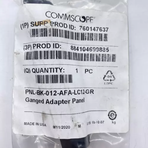 CommScope Ganged Adapter Panel PNL-BK-012-AFA-LC12-GR P/N 760147637
