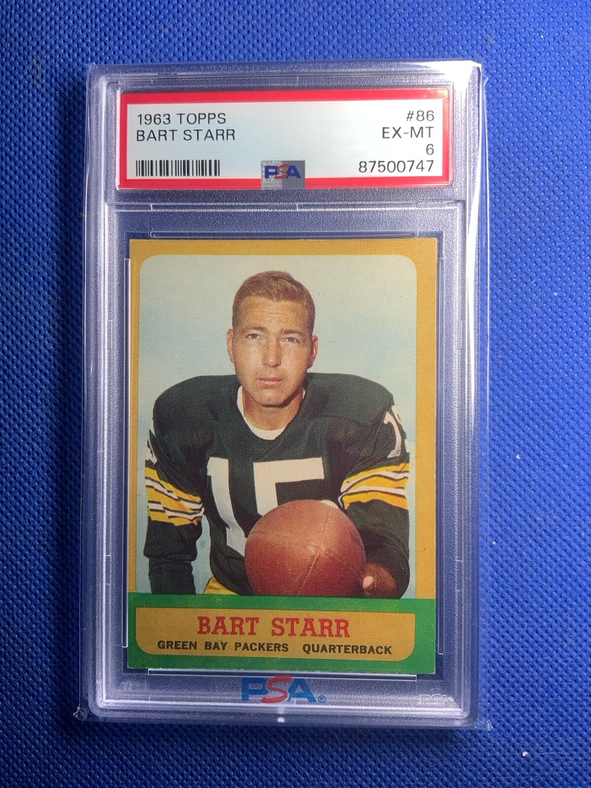 1963 Topps Football #86 Bart Starr Green Bay Packers  PSA 6 EX/MT