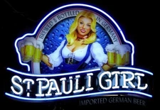 New St Pauli Girl Shop Open Beer Bar Neon Light Sign 24"x20" 