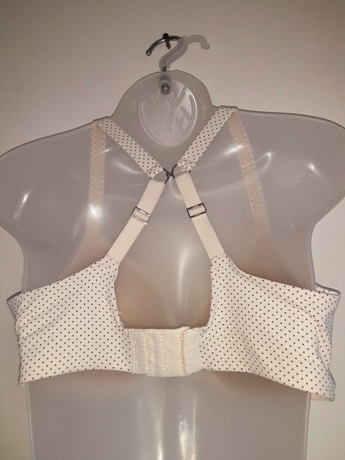 Hanes HU02 HP02 Ultimate TShirt Soft Underwire Bra 36DD Porcelain Dot