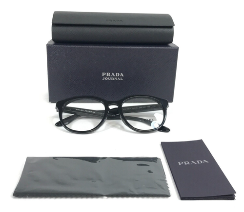 Prada Journal Eyeglasses Frames VPR13S-F 1AB-1O1 Polished Asian Fit 50-18-140 - Picture 2 of 12
