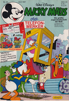 Micky Maus Nr 40 Ehapa Verlag 1987 Disney