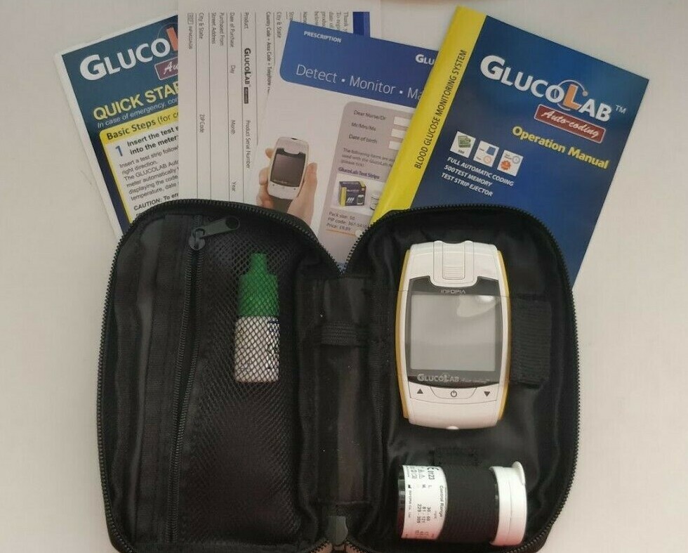 GlucoLab Blood Glucose Diabetic Monitoring System/Monitor/Meter + Test