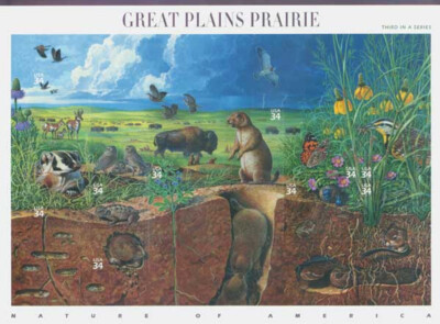 #ad Great Plains Prairie Sheet of 10 USPS 34 cent Stamps Scott #3506 $7.00