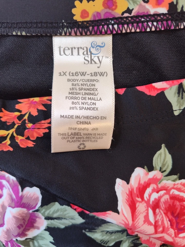 Traje de baño Terra & Sky tiro medio para mujer 1X control abdominal 16W-18W Plus Foto 4 de 4