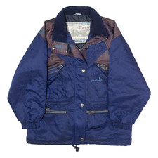 Giacca Vintage STORY Donna Blu 90s Colourblock UK 14