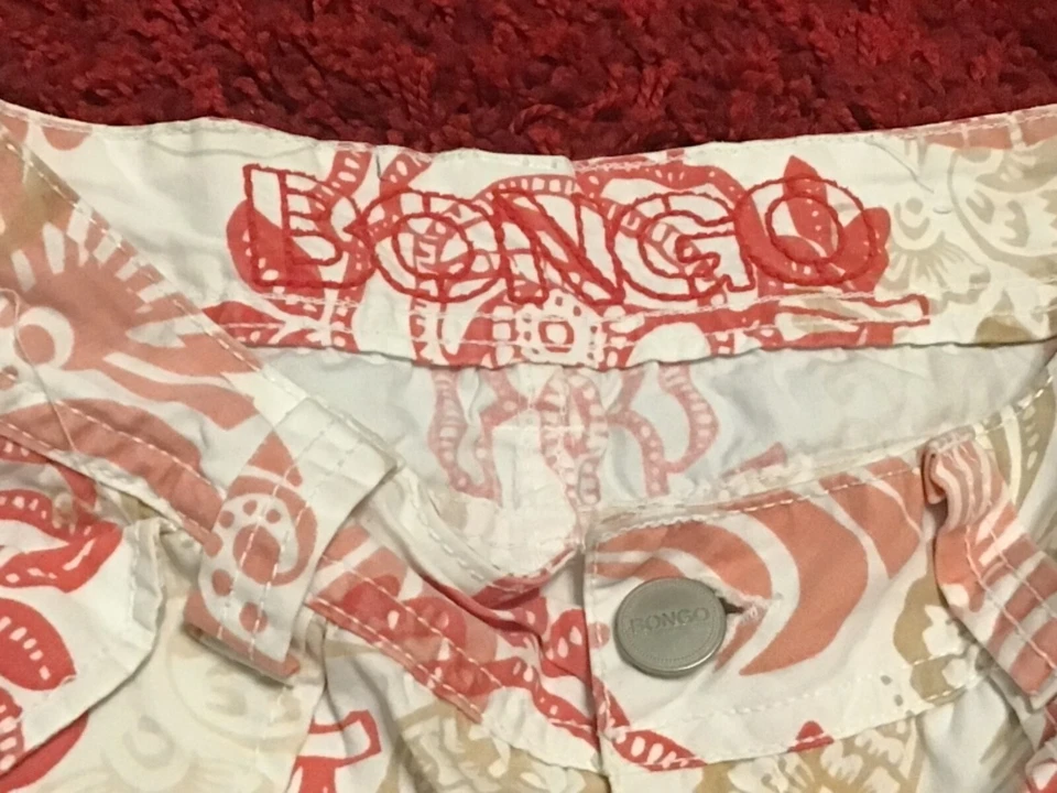 BONGO Floral Paisley Shorts Red Brown Size 3 - Image 4 of 4