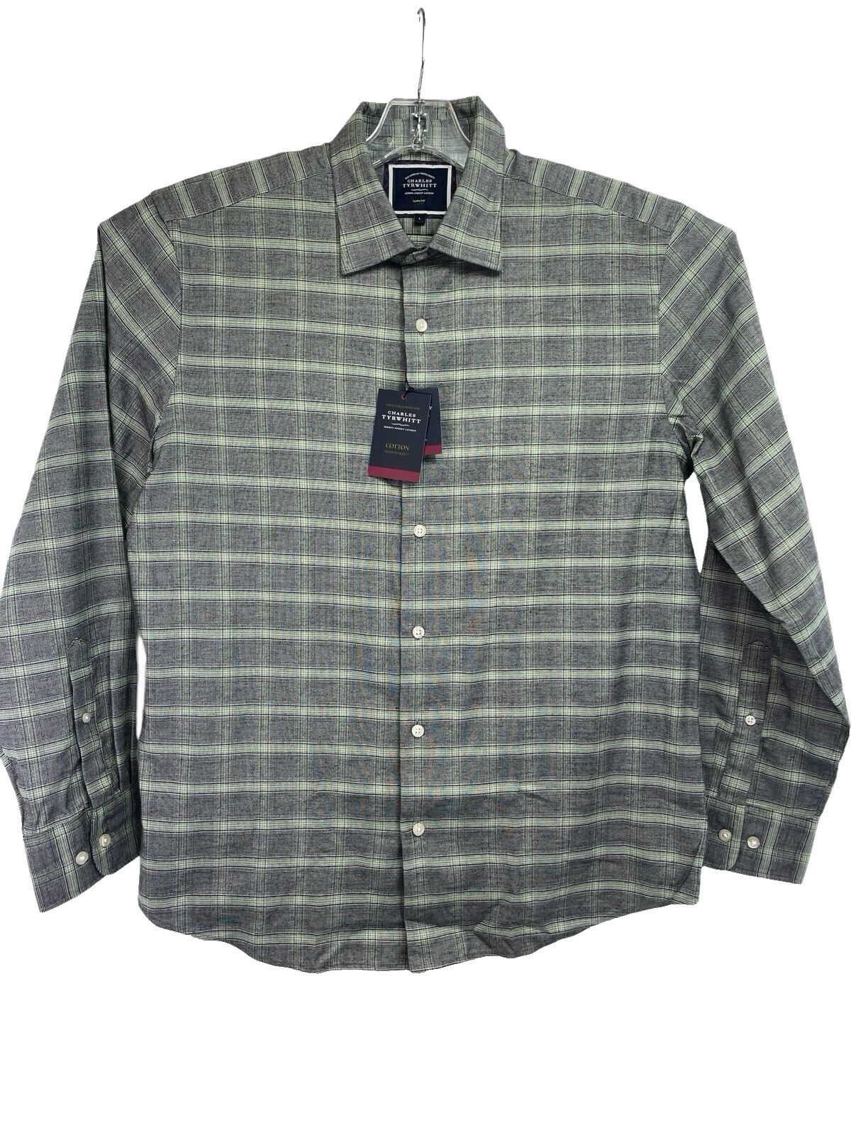 Mezcla de algodón a cuadros Charles Tyrwhitt Camisas de vestir para hombres