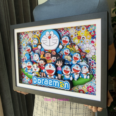 Doraemon Nobita Nobi Minamoto Shizuka Picture Frame 3D Paper Art