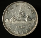 Canada 1947 Dollar - Silver - Blunt 7 - George VI - KEY DATE