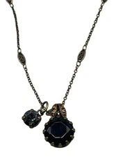 Mariana pendent necklace crystals chain clasp 20" handmade E-5133/2 221 READ NEW