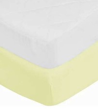 aBaby Toddler Mattress Protector and Sheet Combo, Yellow