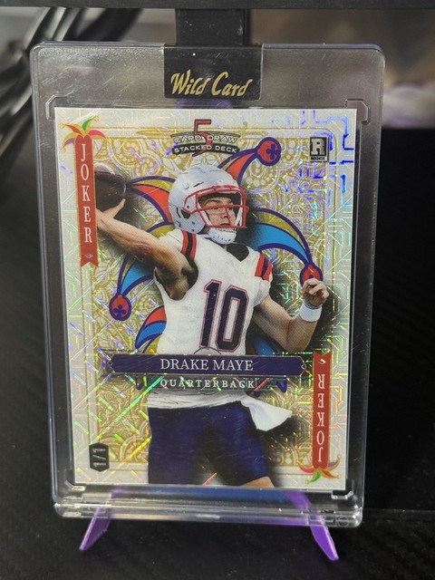 Drake Maye 2024 Wildcard #SDPJ-DMN White Joker Mojo Gold Refractor RC 1/1 Sealed