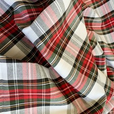 Dress Stewart Tartan Cotton Fabric 147cm White Plaid Check Material Per Metre