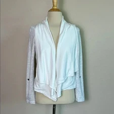 Anthropologie DOLAN Medium Open Front Roll Tab Sleeve Knit Jacket Cozy Comfy