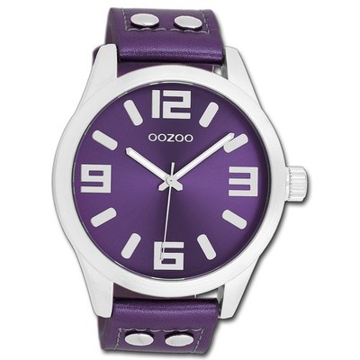 Oozoo Damen Armbanduhr Timepieces Analog Leder lila UOC1080A