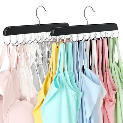2 Pack Bra Hanger, Capacity Foldable Tank Top Hanger with 40 Hooks